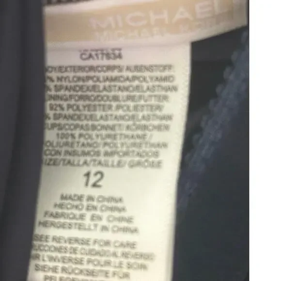 Michael Kors Dark Blue One Piece Swimsuit Sz. 12 - Picture 3 of 5